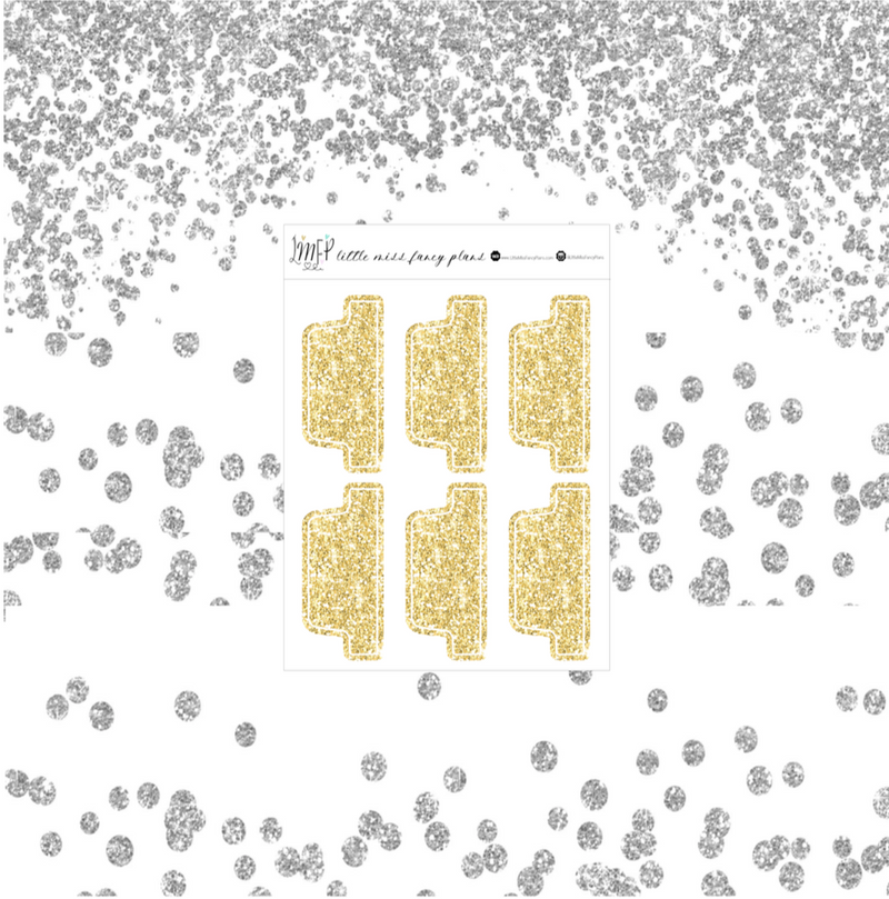 Gold Glitter MINI and CLASSIC Tabs <Divider Tabs>