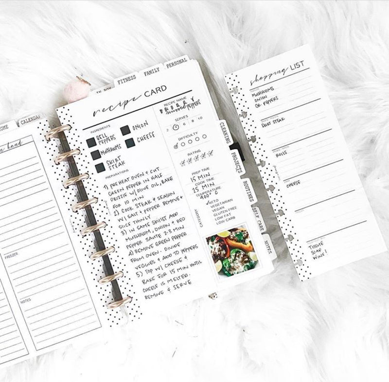 Recipe Card Fill Paper Inserts <PRINTED AND SHIPPED>