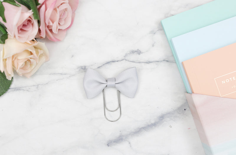 Grey Single Bow Paper Paper Clip