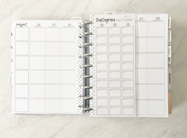 Instagram Content Feed Planner White Board Insert <Half Sheet Size>