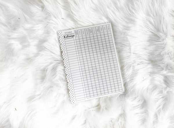 Youtube Video Content Tracker White Board Insert <Standard Size>