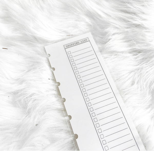 Shopping List White Board Insert <Qtr Sheet>