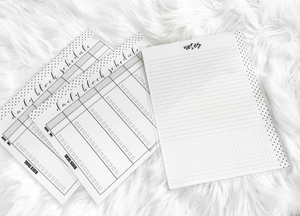 Block Schedule White Board Insert <Standard Size>