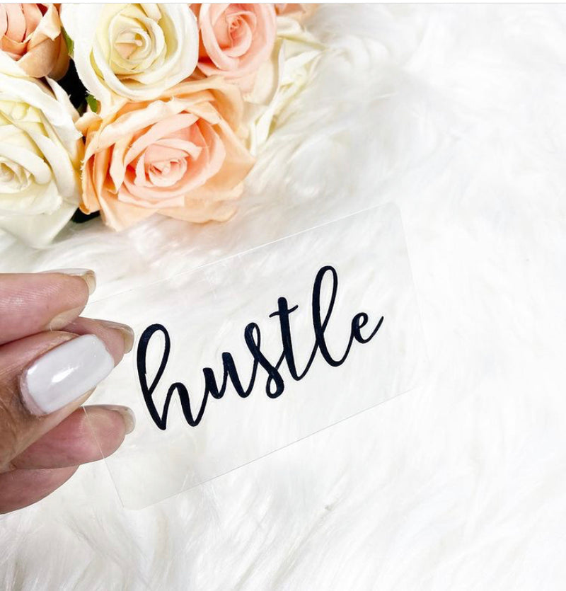 Clear Plastic Inspiration Card | HUSTLE