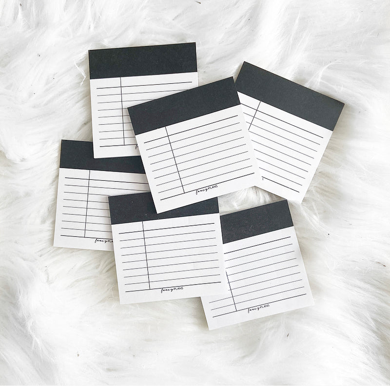 Sticky Note Header Header Sticky Notes | BLACK – Fancy Plans Co