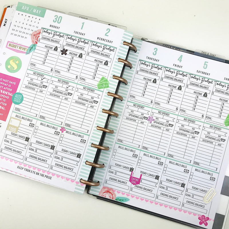 BUDGET - Template For Printing Inserts <Printables>  | Classic Size Happy Planner