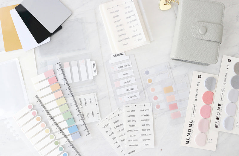 1 Set Small Half Circle PINKS AND GRAY Sticky Notes