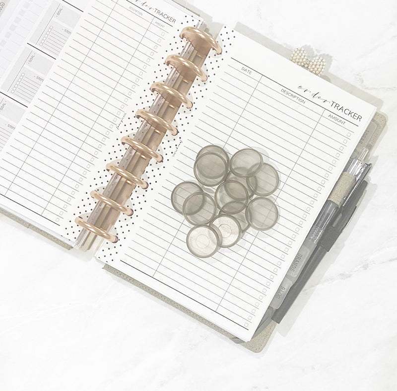 Planner Discs | Charcoal Transparent
