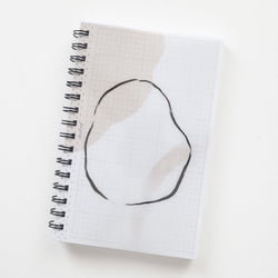 Coiled Notebook | Modern Abstract Irregular Circles  | CLEAR COVER