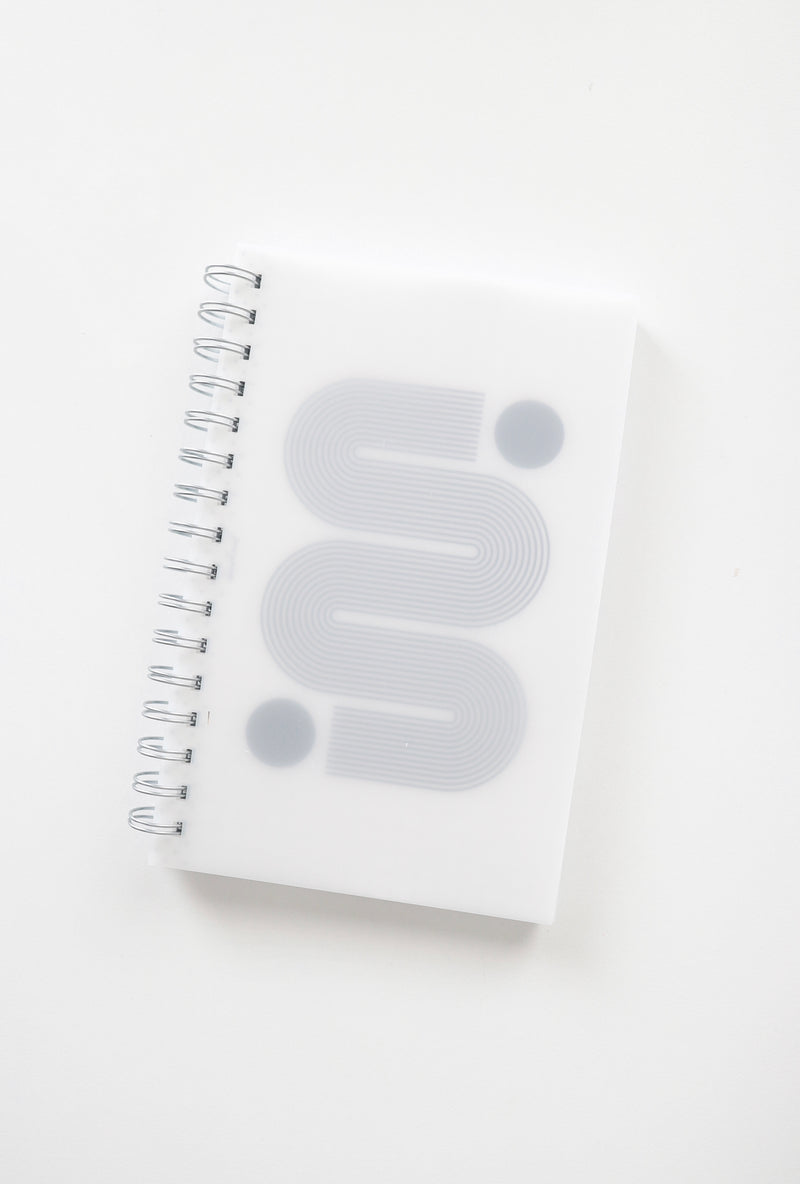 Coiled Notebook | Modern Abstract Curves and Dots | FROSTED COVER