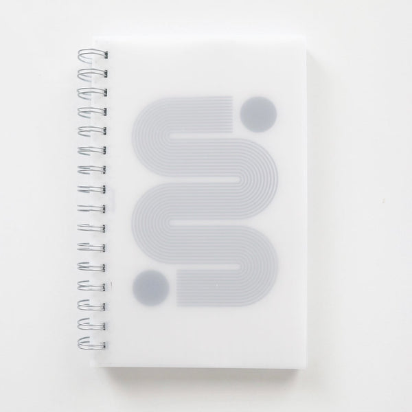 Coiled Notebook | Modern Abstract Curves and Dots | FROSTED COVER