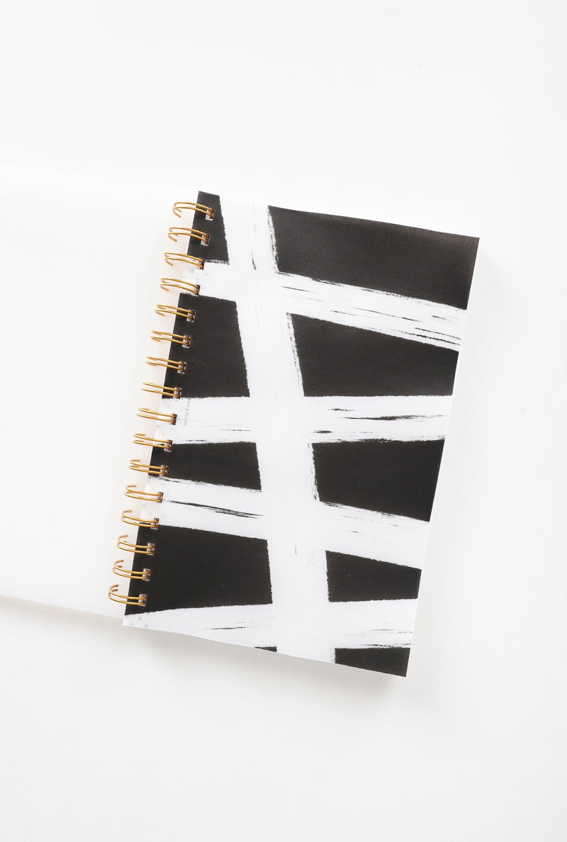 Coiled Notebook | Modern Abstract Cross Lines | FROSTED COVER