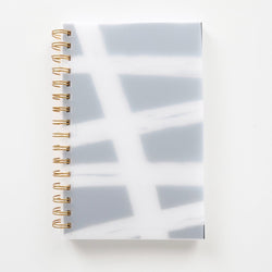 Coiled Notebook | Modern Abstract Cross Lines | CLEAR COVER