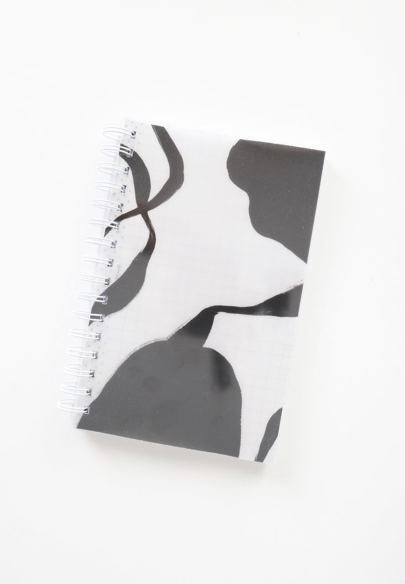 Coiled Notebook | Modern Abstract Ink Blots | FROSTED COVER