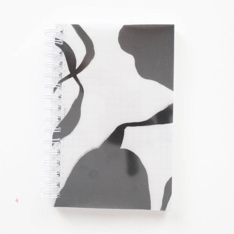 Coiled Notebook | Modern Abstract Ink Blots | FROSTED COVER