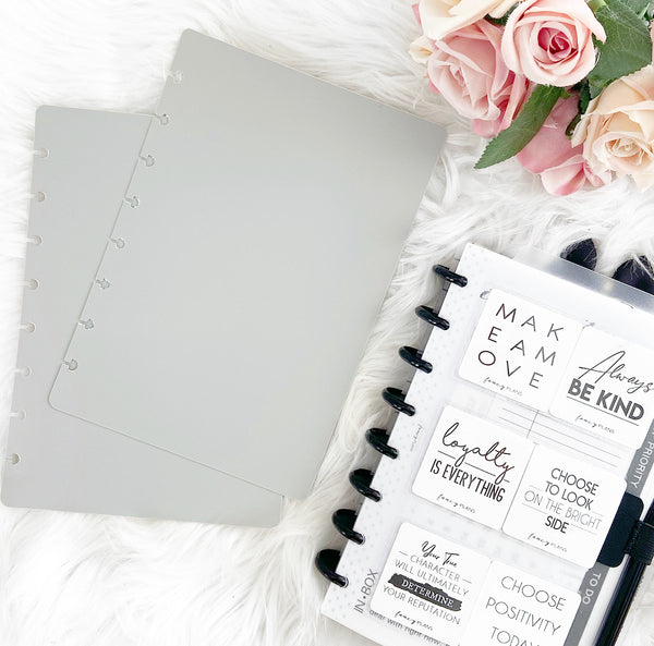 Poly Hard Plastic Planner Covers | LT GRAY
