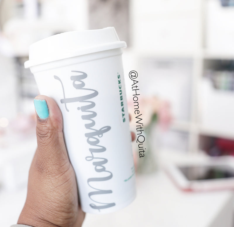 Personalized Starbucks Cup Decals w/Hearts Accents – Fancy Plans Co