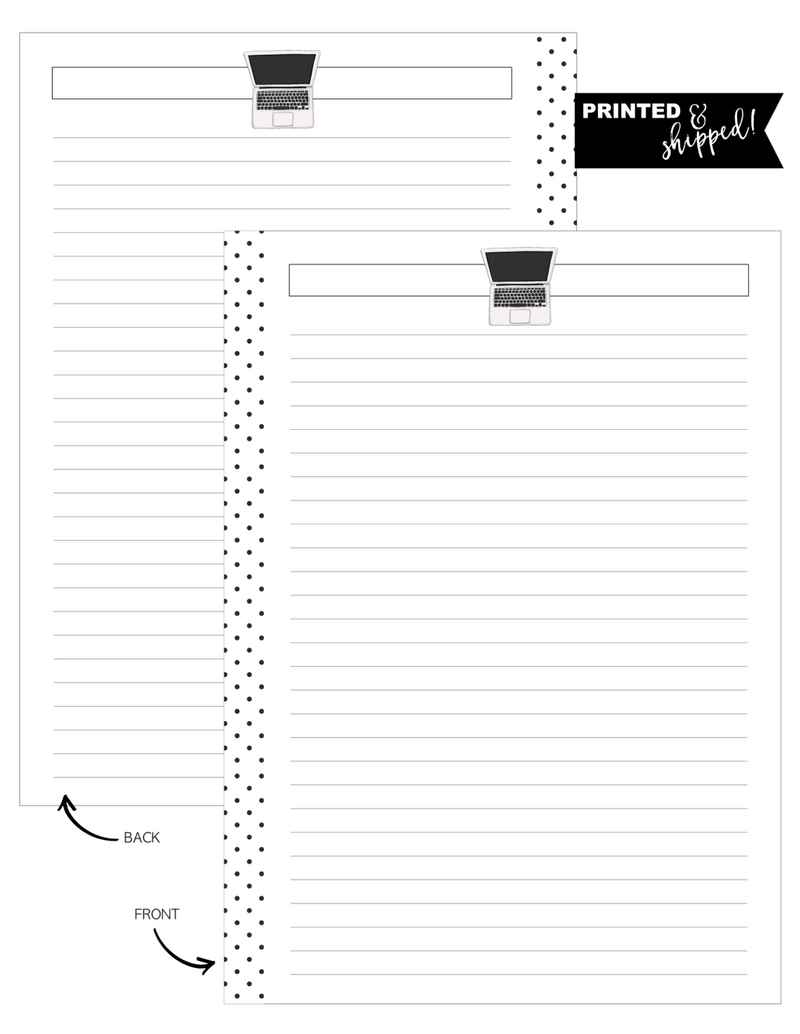 Laptop With Lines Pretty in Pink Fill Paper <PRINTED AND SHIPPED>