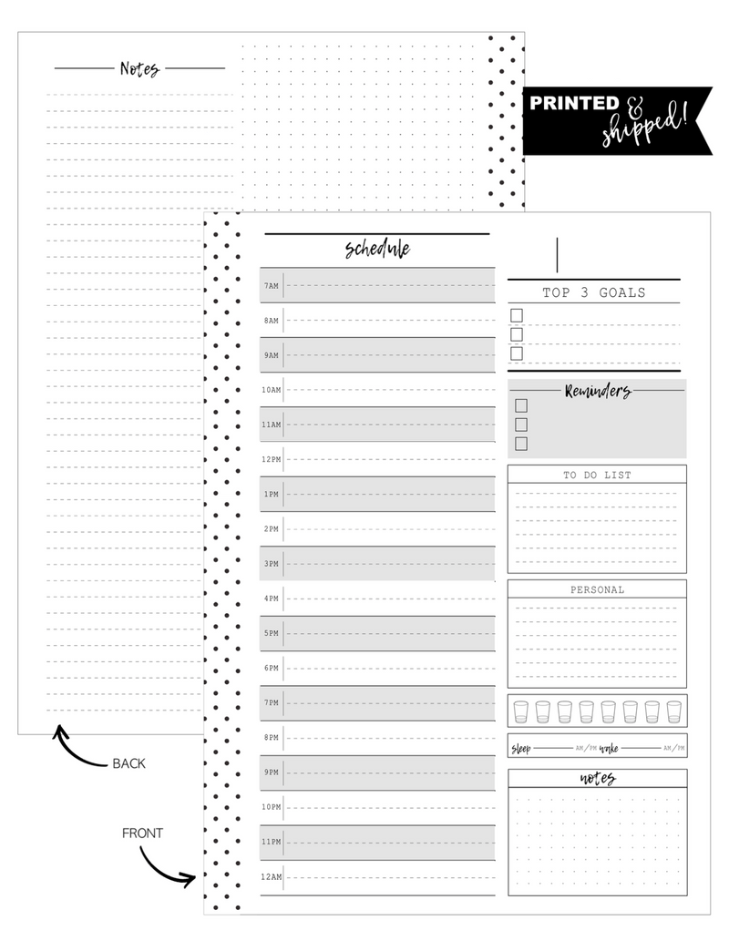 Daily Pages Fill Paper <PRINTED AND SHIPPED>