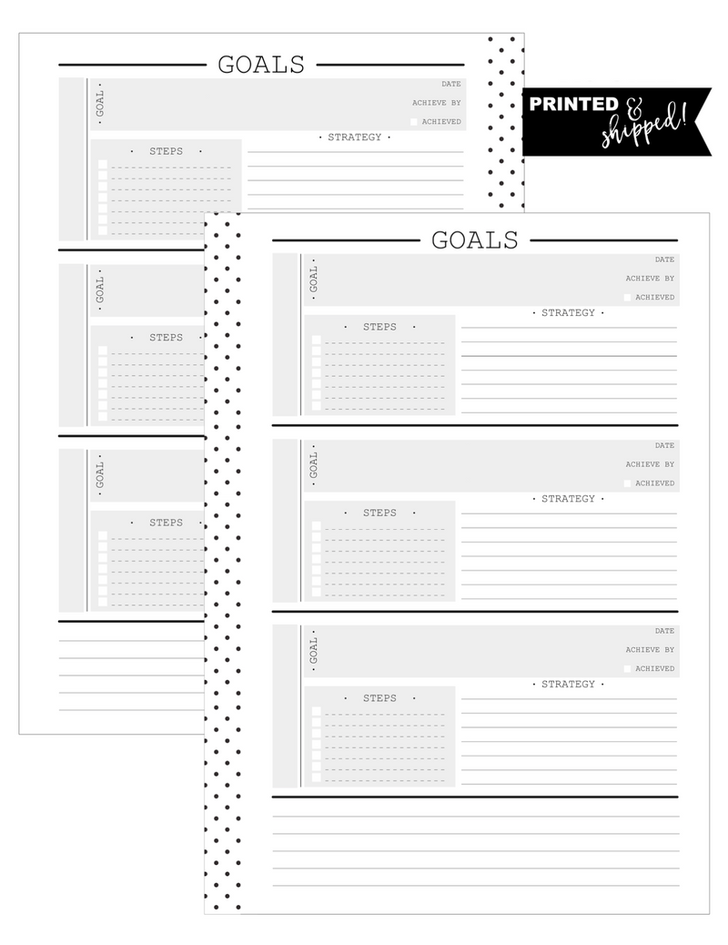 Goals Breakdown Fill Paper <PRINTED AND SHIPPED>