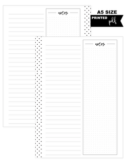 A5 Notes With Grid and Lines Fill Paper Inserts <PRINTABLE PDF>