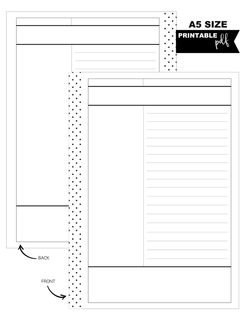 A5 Cornell Notes Fill Paper Inserts <PRINTABLE PDF>