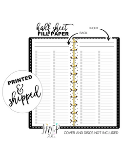 Blank List With Bullets Fill Paper <PRINTED AND SHIPPED> Half Sheet