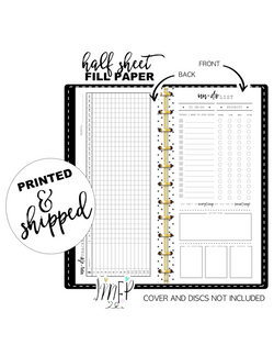 Un-Do List Fill Paper <PRINTED AND SHIPPED> Half Sheet