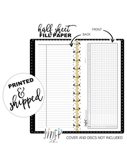 Habit Tracker Fill Paper <PRINTED AND SHIPPED> Half Sheet