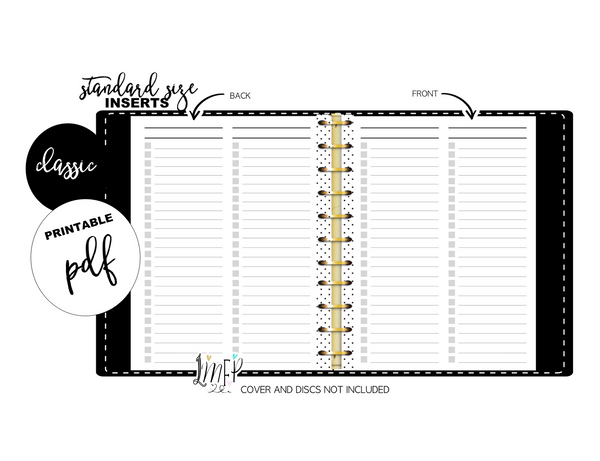 Double Row Fill Paper Inserts <PRINTABLE PDF>