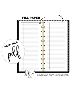 Ruled Note Fill Paper <PRINTABLE PDF> Half Sheet
