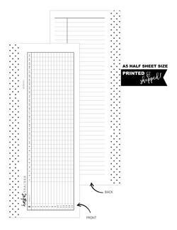 Half Sheet Habit Tracker Fill Paper Inserts <PRINTED AND SHIPPED> A5 + Half Letter
