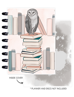 Cover Set of 2 <Double Sided Print> Books and Owl