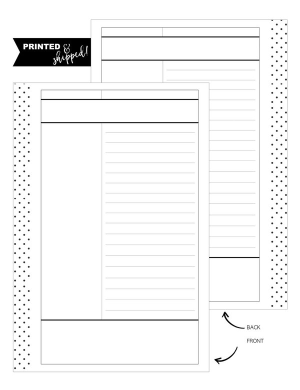 Cornell Notes | WHITEBOARD <PRINTED AND SHIPPED>