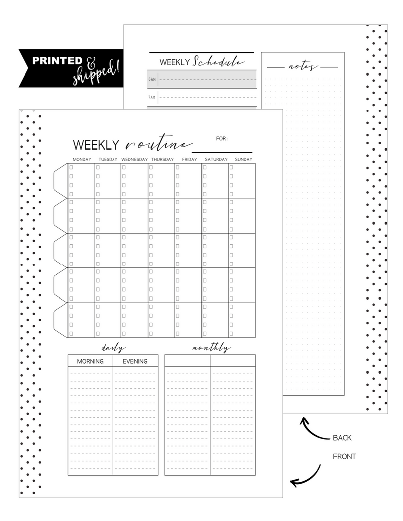 Weekly Routine Fill Paper Inserts <PRINTED AND SHIPPED>