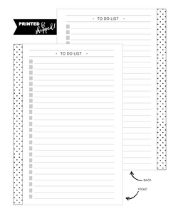To Do List w/Bullet Fill Paper Inserts <PRINTED AND SHIPPED>