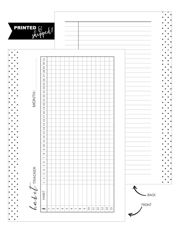 Habit Tracker  | WHITEBOARD <PRINTED AND SHIPPED>