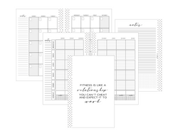 Fitness Planner Inserts MONDAY START <Un-Dated PRINTED AND SHIPPED>