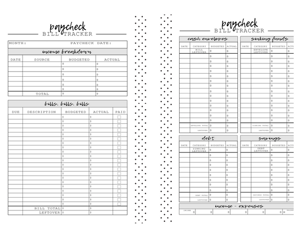 A5 Paycheck Budget and Expense Workbook Inserts <PRINTABLE PDF>