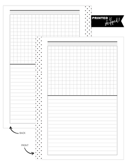 Lined and Lined Grid Horizontal Fill Paper Inserts <PRINTED AND SHIPPED>