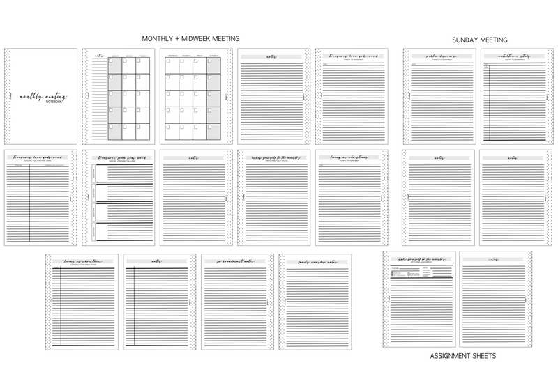 Half Letter Size JW Meeting Workbook Inserts