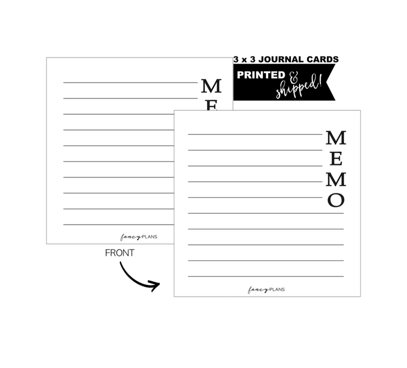 3 X 3 Linen Textured Memo Journal Cards