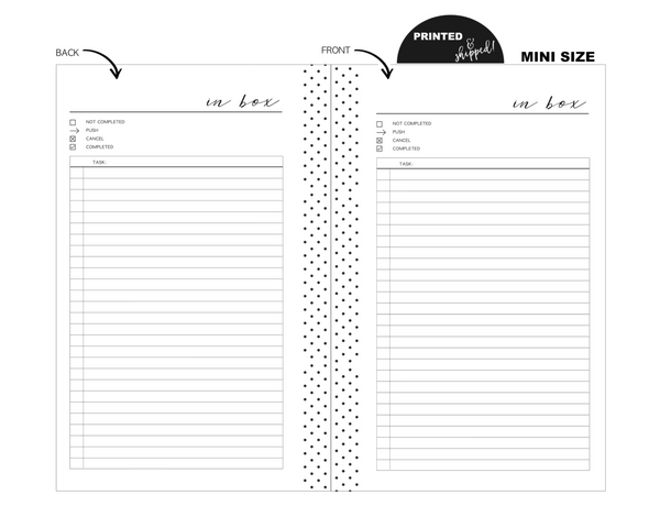 Mini Inbox Fill Paper <PRINTED & SHIPPED>