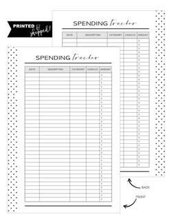 Spending Tracker Inserts <PRINTED AND SHIPPED>