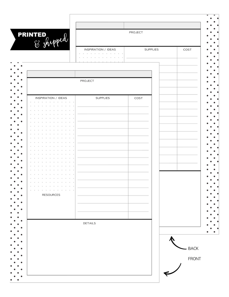 Project Planner | WHITEBOARD <PRINTED AND SHIPPED>