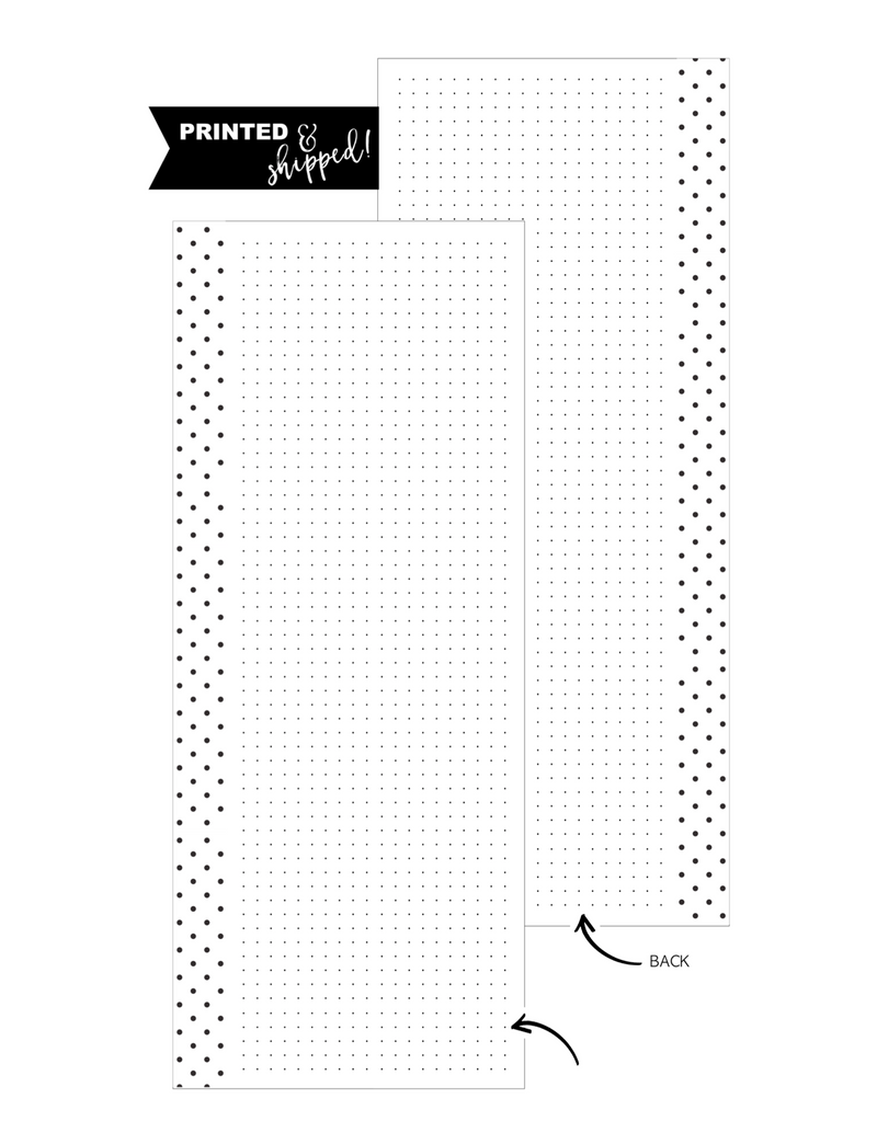 Dot Grid Half Sheet Fill Paper Inserts <PRINTED AND SHIPPED>