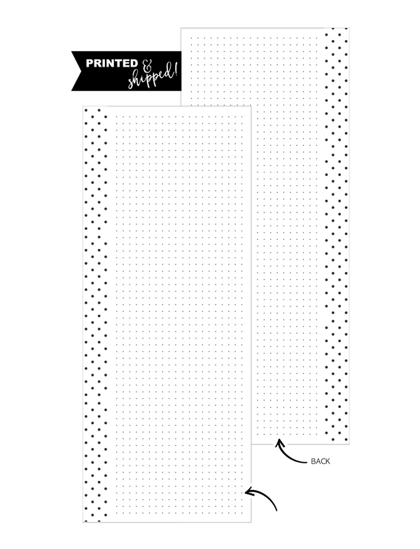 Half Sheet Dot Grid Fill Paper Inserts <PRINTED AND SHIPPED> A5 + Half Letter