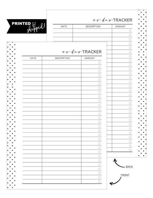 Order Tracker Fill Paper  <PRINTED AND SHIPPED>