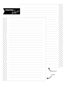 Lined No Boxes Fill Paper Inserts <PRINTED AND SHIPPED>
