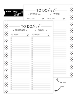 To Do List Personal Work Fill Paper Inserts <PRINTED AND SHIPPED>